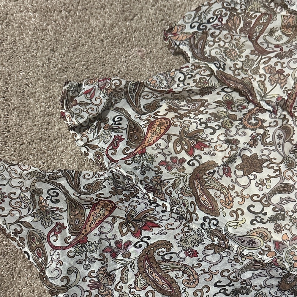 Silk Paisley Ruffle Dress - Picture 2 of 5